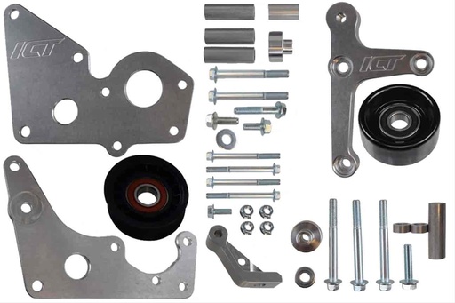 [ICB-551769-1] ICT Billet 551769-1: 551769-1 Low Mount Alternator, Power Steering Pump Brackets Compatible with LS Corvette LSX LS1 LS3 LS2