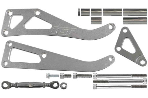 [ICB-551742] ICT Billet 551742: Billet Power Steering and Alternator Bracket Kit for Small Block Chevy with Long Water Pump