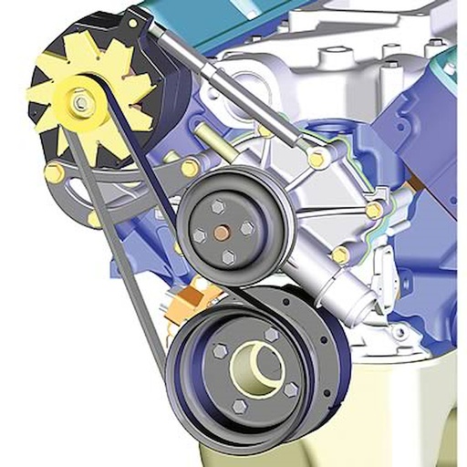 [PWM-2732] Powermaster 2732: Polished Bracket SB Ford Str Mtg Alts with CCW pump w/ serp belt (ft86-ft93 Mustang)