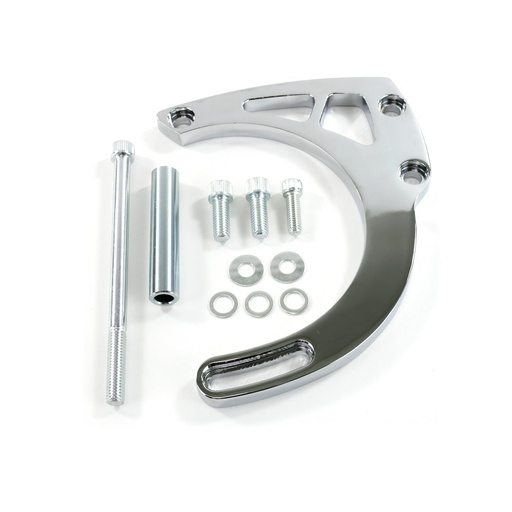 [TSN-JM9131C] Top Street Performance JM9131C: JM9131C Alternator 10SI Bracket, Aluminum SBC Mid-Mount Long Water Pump, Chrome