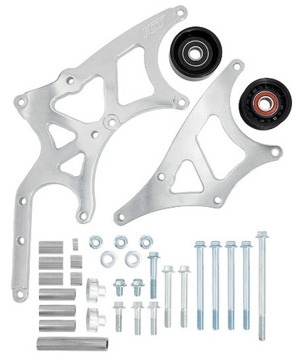 [ICB-551519XL-3] ICT Billet 551519XL-3: 51519XL-3 Alternator & Power Steering Bracket Kit w/Extra Clearance for GM Gen III/IV LS Engines