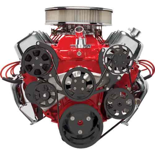 [BSP-BLK14220] Billet Specialties BLK14220: BB-Chevy Tru Trac Serpentine Belt System with Power Steering, with A/C Black Anodized Finish