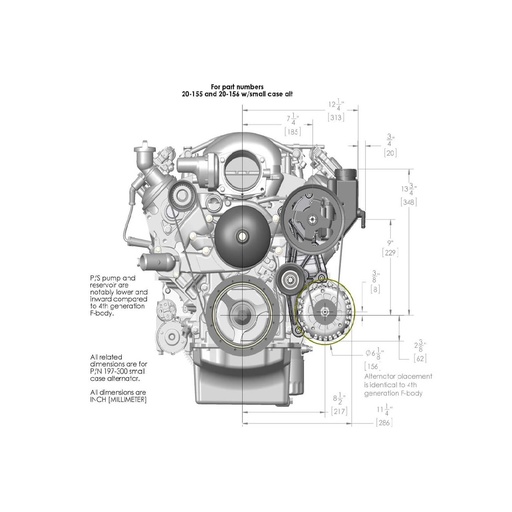 [HLY-20-156] Holley 20-156: 20-156 LS Alternator & Power Steering Accessory Drive Kit