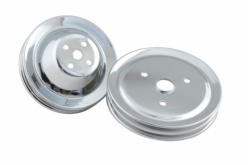 [MRG-4961] Mr Gasket 4961: Chrome Pulley Set 1955-68 Small Block Chevy