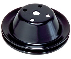 [TRD-8600] Trans Dapt 8600: Black Powder Coated Water Pump Pulley 1955-68 Short Waterpump