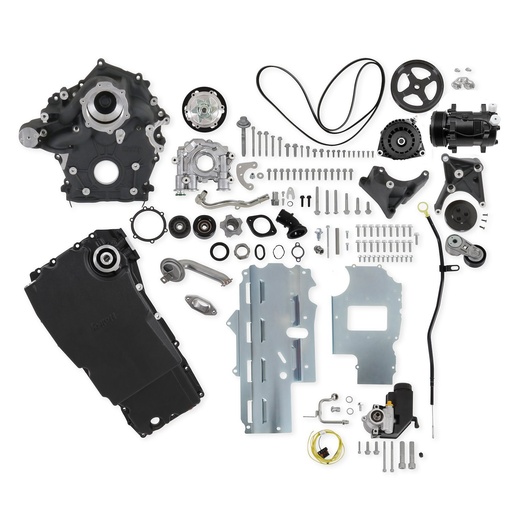 [HLY-20-345BK] Holley 20-345BK: 20-345BK Ford 7.3L Godzilla High-Mount Complete Accessory Drive Kit for 1965-1979 Ford F Series Trucks [Black Finish]