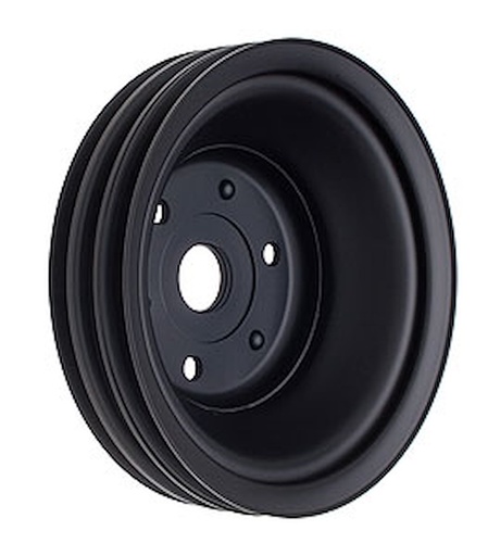 [TRD-8608] Trans Dapt 8608: Black Powder Coated Crankshaft Pulley 1969-1985 GM Long Water Pump