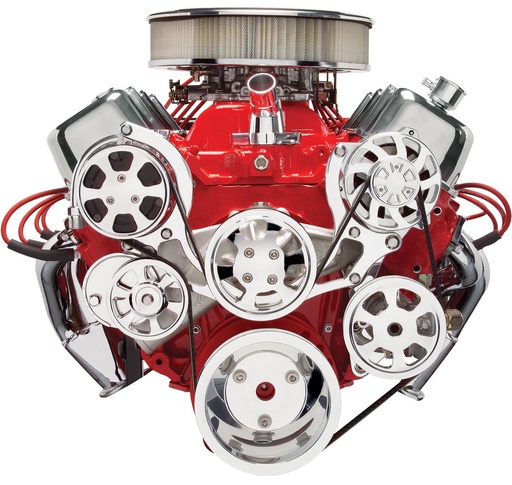 [BSP-14220P] Billet Specialties 14220P: Premium Tru Trac Serpentine System Big Block Chevy with Power Steering, with A/C - Polished Finish