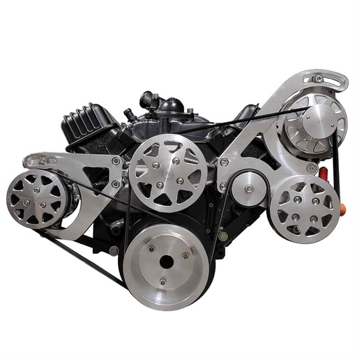 [AAY-SCK-SBC-301] All American Billet SCK-SBC-301: Serpentine Conversion Kit for Small Block Chevy [Machined]