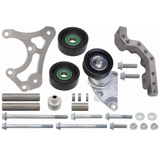 [ICB-551527-LS013] ICT Billet 551527-LS013: Low-Mount Belt Tensioner Relocation Bracket Kit w/Pulley [LS Truck/SUV]