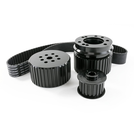 [TSN-10093BK] Top Street Performance 10093BK: 10093BK Gilmer Style Pulley Kit, Billet Aluminum, SBF, Black