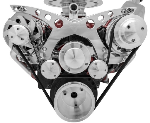 [MCH-21290] March Performance 21290: Revolver Style Serpentine Drive Kit Big Block Chevy with Chrome Saginaw Power Steering