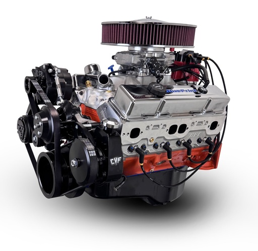 [MLL-BP4002CTFDK] Blueprint Engines BP4002CTFDK: BP4002CTFDK GM Compatible Small Block Chevy 400 ci. Deluxe Dressed Fuel Injected Crate Engine w/Black Pulley Kit [500 HP]