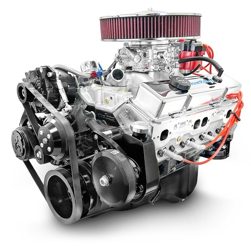 [MLL-BP3505CTCK] Blueprint Engines BP3505CTCK: BP3505CTCK GM Compatible Small Block Chevy 350 ci. Deluxe Dressed Carbureted Crate Engine w/Black Pulley Kit [390 HP]
