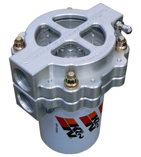 [BCN-400-115] Clear View Filtration 400-115: 400-115 4 in. Screw-On Filter, #12 Ports, 115 Micron Element, Dual Filtration, For Up To 50 Weight Oil, Bracket Included