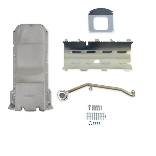[HLY-302-63] Holley 302-63: 302-63 Engine Swap Rear Sump Oil Pan Kit for Mopar Gen III Hemi Hellcat 6.2L Supercharged Engines w/VVT [Natural Finish]
