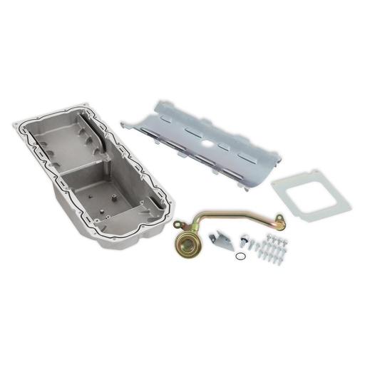 [HLY-302-64] Holley 302-64: 302-64 Engine Swap Mid-Sump Oil Pan Kit for Mopar Gen III Hemi Hellcat 6.2L Supercharged Engines w/VVT [Natural Finish]