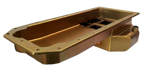 [MIL-31032] Milodon 31032: 31032 Pro-Touring Steel Oil Pan for Gen III Hellcat 6.2, Swap A/B/E-Body w/ Tubular K-Members [Gold Iridite]