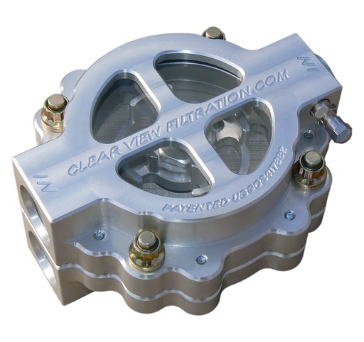 [BCN-410-60] Clear View Filtration 410-60: 410-60 4 in. Hi-Flow Filter, #12 Ports, 60 Micron Element, For Small/Big Block Engines Running Up To 50 Weight Oil