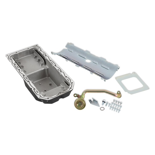 [HLY-302-64BK] Holley 302-64BK: 302-64BK Engine Swap Mid-Sump Oil Pan Kit for Mopar Gen III Hemi Hellcat 6.2L Supercharged Engines w/VVT [Black Finish]