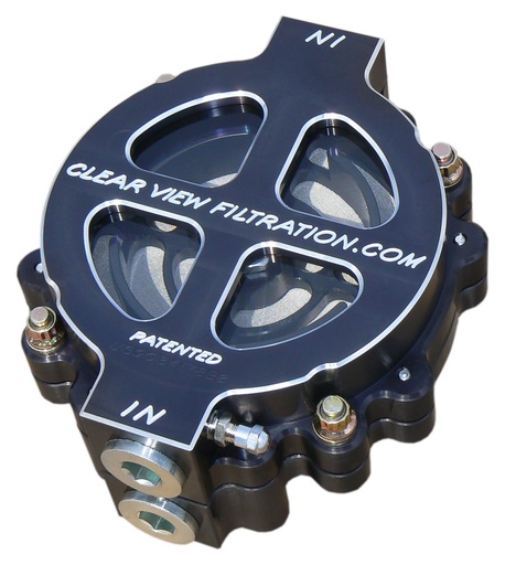 [BCN-100-60-B] Clear View Filtration 100-60-B: 100-60-B 6 in. Hi-Flow Black-Out Filter, #12 Ports, 60 Micron Element, For Engines Running Up To 50 Weight Oil, Bracket Included