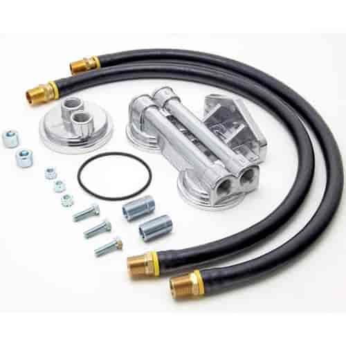 [TRD-1213] Trans Dapt 1213: Dual Oil Filter Relocation Kit Ford V8, V6, L6