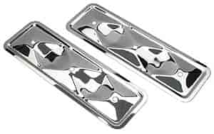 [TRD-9342] Trans Dapt 9342: Chrome Plated Steel Valve Cover Side Plates Chevy 6-Cylinder 194, 230, 250 L6