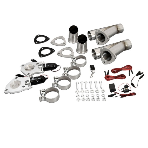 [PTE-PEC250K] Patriot Exhaust PEC250K: Dual 2.500 in. Electric Cutout System w/Remote