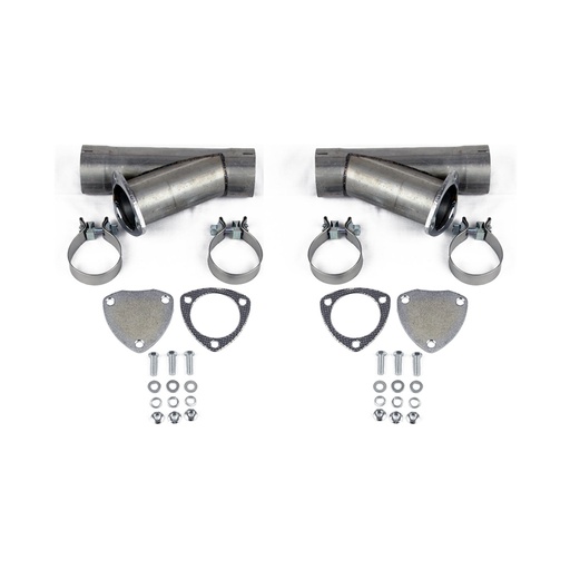 [GRN-304525D] Granatelli 304525D: 304525D Manual Exhaust Cutout Kit, 2.5 in. (63 mm), Aluminized Mild Steel, w/Slip Fit And Band Clamps, Set Of 2