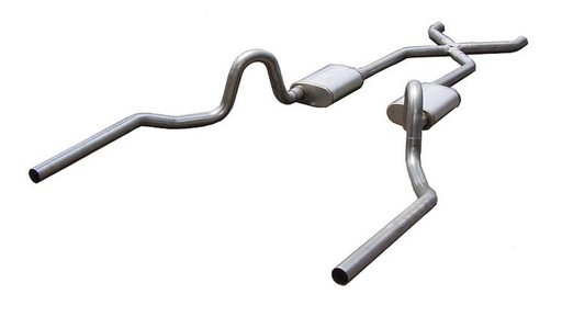 [PYE-SGA13T] Pypes Performance Exhaust SGA13T: Crossmember Back X-Pipe Exhaust System with Turbo Pro Mufflers for 1964-1972 GM A-Body [3 in.]