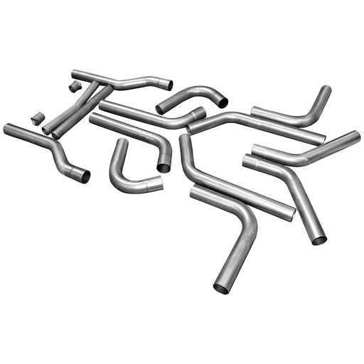[FLO-815937] Flowmaster 815937: U-Fit Dual Exhaust Pipe Kit 409S Stainless Steel 3" Tubing