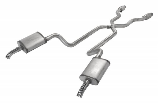 [PYE-SCC910TE] Pypes Performance Exhaust SCC910TE: Crossmember Back X-Pipe Exhaust System with Turbo Pro Mufflers for 1975-1980 Chevrolet C3 Corvette [2.500 in.]