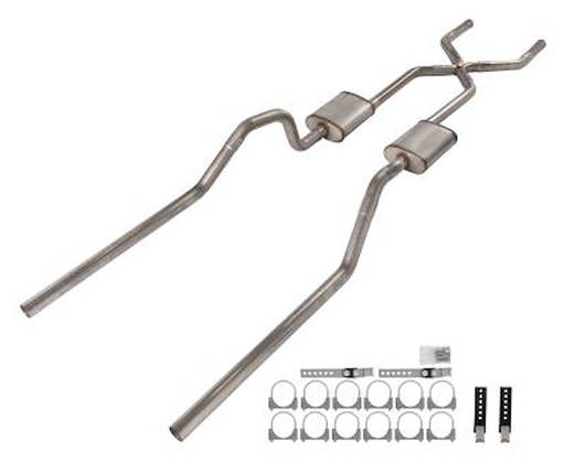 [PYE-SGB15R] Pypes Performance Exhaust SGB15R: SGB15R Race-Pro Crossmember-Back Exhaust System 1965-1970 GM B-Body [409 Stainless Steel]