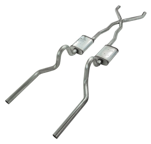 [PYE-SFC01T] Pypes Performance Exhaust SFC01T: Crossmember Back X-Pipe Exhaust System with Turbo Pro Mufflers for 1967-1970 Mercury Cougar [2.500 in.]