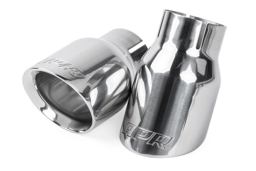 [AXR-TPK0006] APR TPK0006: Double-Walled 3.5" Slash-Cut Tips (Polished Silver) - Set of 2